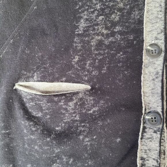 Michael Stars Black & Gray Button Front Cardigan Sweater 100% Cotton - Size 2 - Picture 5 of 12